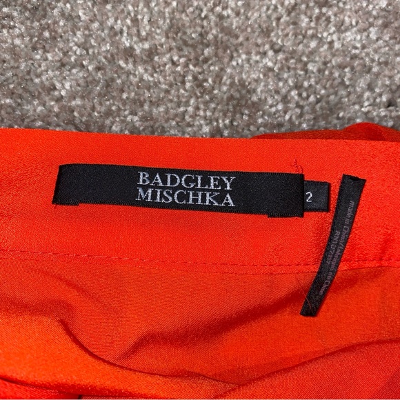 Badgley Mischka Orange Pleated Maxi Skirt Size 2 Lined NWT - Picture 4 of 12